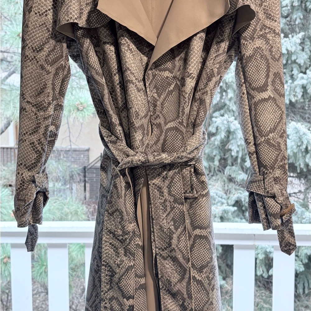 Snake Print Trench Coat